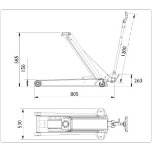 Домкрат підкатний 12 т, AC Hydraulic, DK120Q