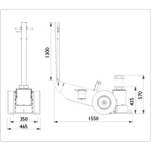 Домкрат пневмогідравлічний, 100 т, AC Hydraulic 100-1H