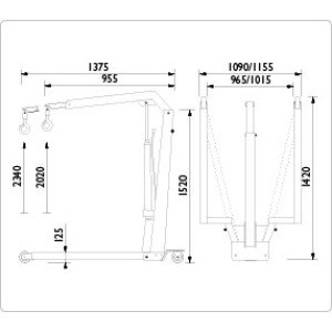 Складной гидравлический кран AC Hydraulic 1100 кг, WJN10EUR