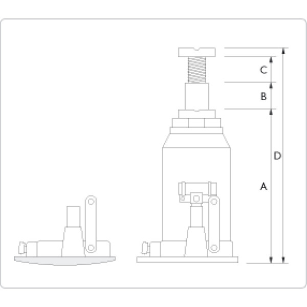 Бутылочный гидравлический домкрат 10 т, AC Hydraulic, ATG10-200 Бутылочный гидравлический домкрат 10 т, AC Hydraulic, ATG10-200