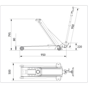 Домкрат підкатний 2т, AC Hydraulic, DK20HLQ