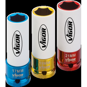 Набір ударних головок 1/2", 3 од., VIGOR, V2522