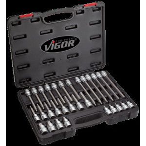 Набор головок со вставкой 1/2 TORX, 30 пр., VIGOR,...