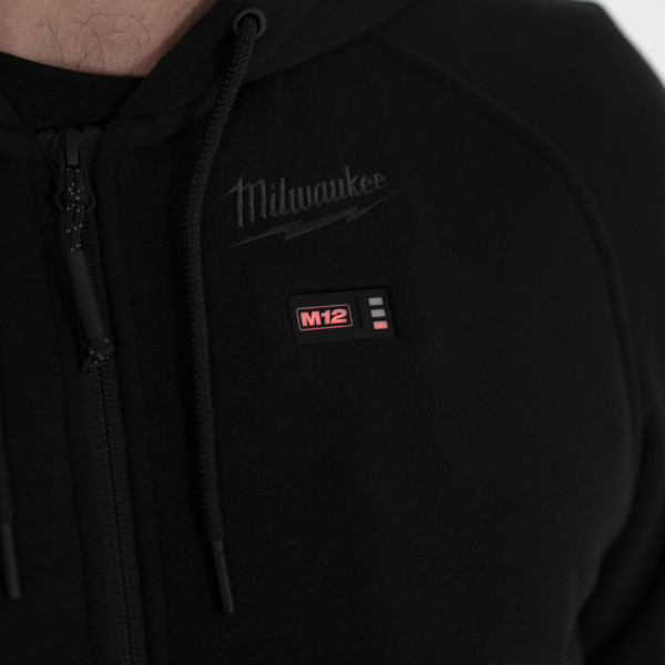 Толстовка з підігрівом з капюшоном MILWAUKEE M12 HHBL4-0 (XXL), чорна (розмір XXL)