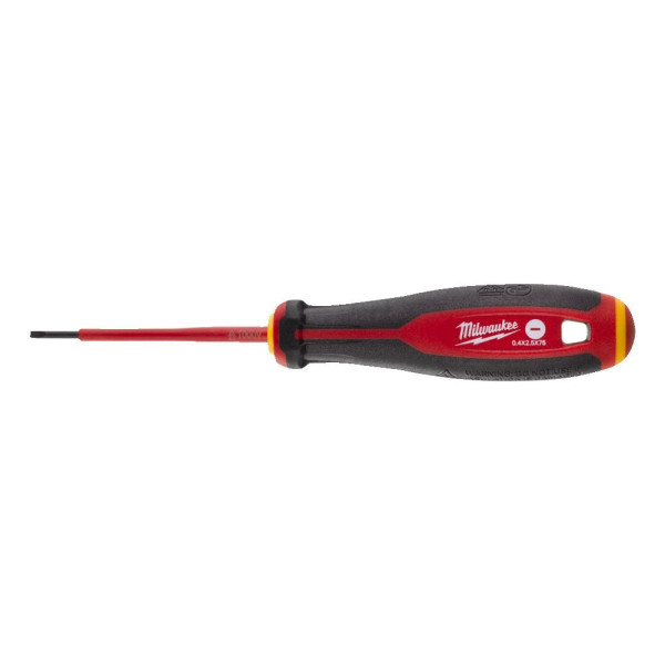 Викрутка з тригранною рукояткою ізольована VDE MILWAUKEE, SL 0,4х2,5х75 Викрутка з тригранною рукояткою ізольована VDE MILWAUKEE, SL 0,4х2,5х75