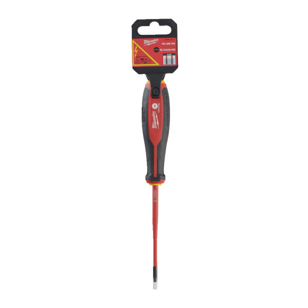 Викрутка з тригранною рукояткою ізольована VDE MILWAUKEE, SL 0,5 х 3,0 х 100 мм Викрутка з тригранною рукояткою ізольована VDE MILWAUKEE, SL 0,5 х 3,0 х 100 мм