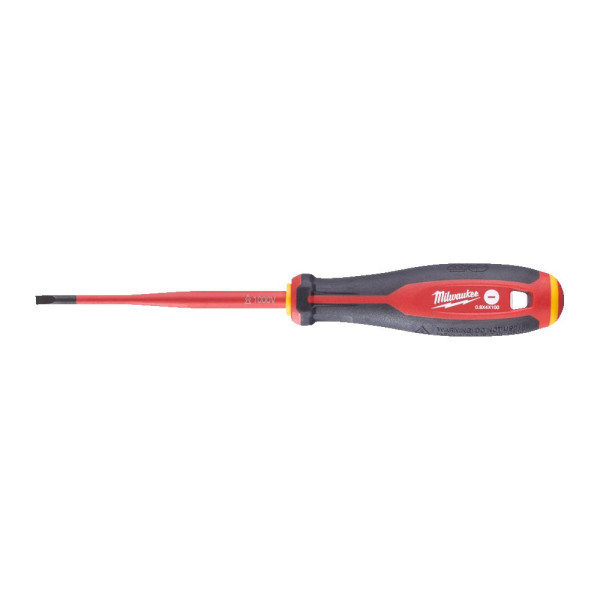 Викрутка з тригранною рукояткою ізольована VDE MILWAUKEE, SL 0,8х4,0х100мм Викрутка з тригранною рукояткою ізольована VDE MILWAUKEE, SL 0,8х4,0х100мм