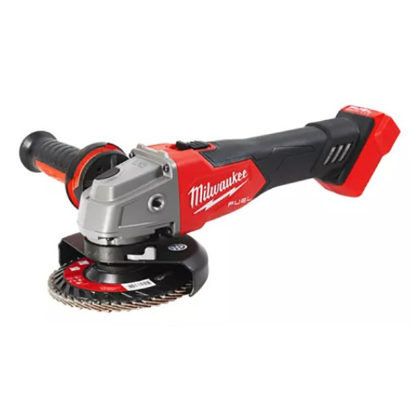 Шліфмашина кутова акумуляторна безщіткова MILWAUKEE, M18 FSAG125X-0, діаметр 125мм (каркас, антивібраційна бічна рукоятка, захис