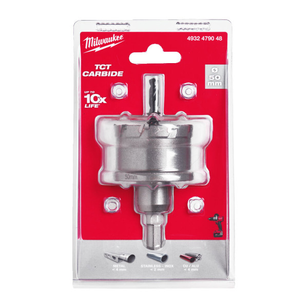 Коронка Holesaw TCT MILWAUKEE, для сталі/нержавіючої сталі, діаметр 50мм Коронка Holesaw TCT MILWAUKEE, для сталі/нержавіючої сталі, діаметр 50мм