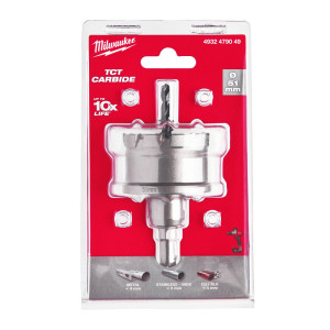 Коронка Holesaw TCT MILWAUKEE, для сталі/нержавіючої сталі, діаметр 51мм