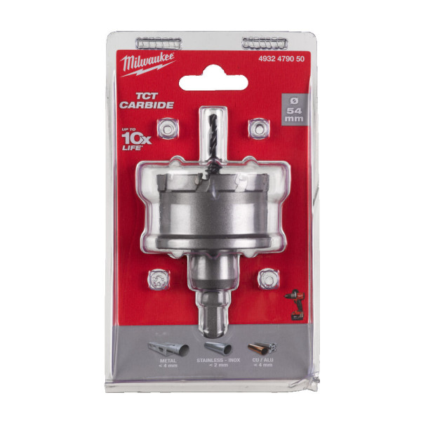 Коронка Holesaw TCT MILWAUKEE, для сталі/нержавіючої сталі, діаметр 54мм