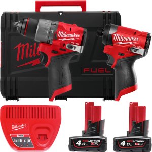 Набір інструментів M12 FPP2A2-402X FUEL POWER PACK IN2 (Дриль-шуруповерт M12 FPD2, Гвинтокрут 1/4" HEX M12 FID2, заряд.пристрій,