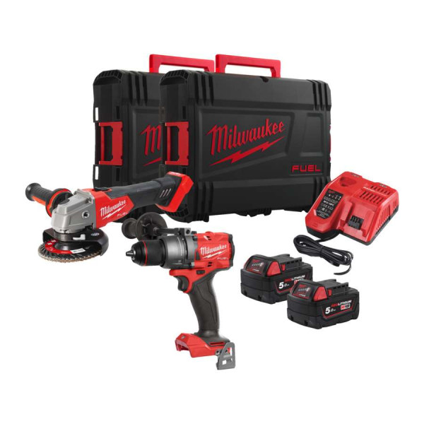 Набір акумуляторних інструментів Milwaukee M18FPP2E3-502X (ударний дриль M18 FPD3, кутова шліфувальна машина M18 FSAG125X, 2xаку Набір акумуляторних інструментів Milwaukee M18FPP2E3-502X (ударний дриль M18 FPD3, кутова шліфувальна машина M18 FSAG125X, 2xаку