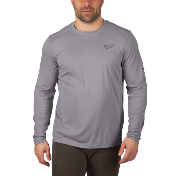 Футболка MILWAUKEE, WWLSG-XXL дихаюча з довгим рукавом, сіра, (розмір XXL)