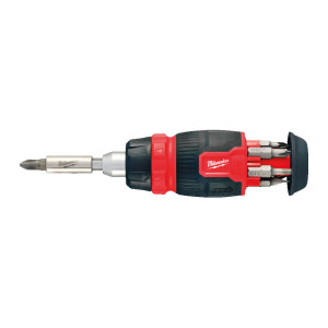 Викрутка з тріскачкою зі змінними вставками 8-в-1 MILWAUKEE (PH1/PH2/PZ1/PZ2/T15/SL 0.6x4.5/SL1.2x6.5мм)