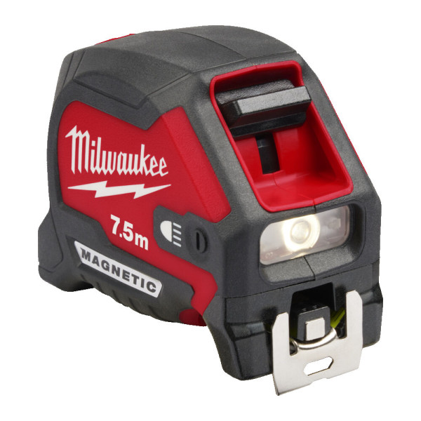 Рулетка магнітна MAGNETIC MILWAUKEE з LED підсвіткою, 7,5м, (30мм) Рулетка магнітна MAGNETIC MILWAUKEE з LED підсвіткою, 7,5м, (30мм)