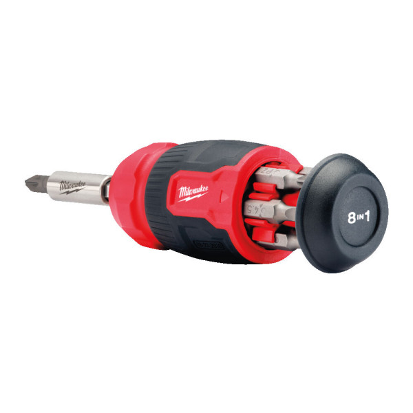 Викрутка зі змінними вставками 8-в-1 MILWAUKEE (PH1/PH2/PZ1/PZ2/T15/SL0.6x4.5/SL1.2x6.5мм) Викрутка зі змінними вставками 8-в-1 MILWAUKEE (PH1/PH2/PZ1/PZ2/T15/SL0.6x4.5/SL1.2x6.5мм)