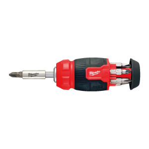 Викрутка зі змінними вставками 8-в-1 MILWAUKEE (PH1/PH2/PZ1/PZ2/T15/SL0.6x4.5/SL1.2x6.5мм)
