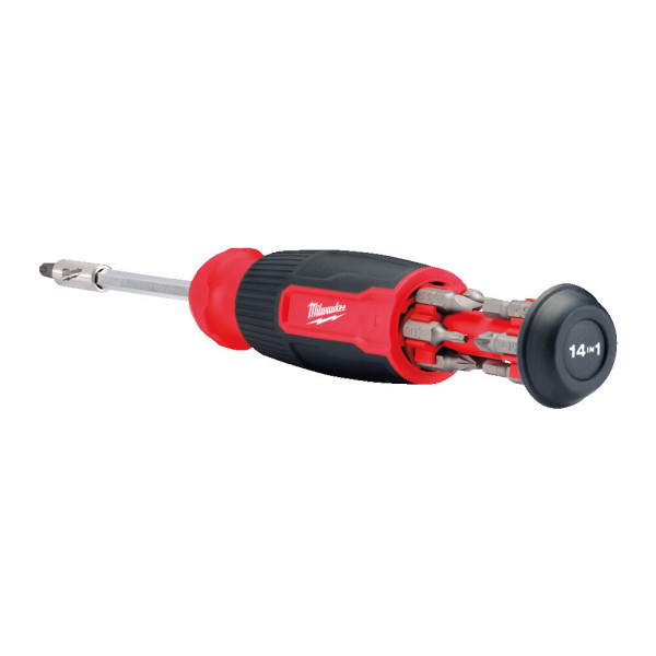 Викрутка зі змінними вставками 14-в-1 (PH/PZ/SL/TX/HEX) MILWAUKEE (PH1 / PH2 / PZ1 / PZ2 / T10 / T15 / T20 / T25 / Hex 3 / Hex 4 Викрутка зі змінними вставками 14-в-1 (PH/PZ/SL/TX/HEX) MILWAUKEE (PH1 / PH2 / PZ1 / PZ2 / T10 / T15 / T20 / T25 / Hex 3 / Hex 4