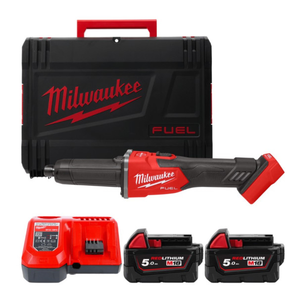 Шліфмашина пряма акумуляторна безщіткова MILWAUKEE, M18 FDGRB-502X, діаметр 6/8мм (зарядний пристрій М12-18 FC, 2 акумулятори М1 Шліфмашина пряма акумуляторна безщіткова MILWAUKEE, M18 FDGRB-502X, діаметр 6/8мм (зарядний пристрій М12-18 FC, 2 акумулятори М1
