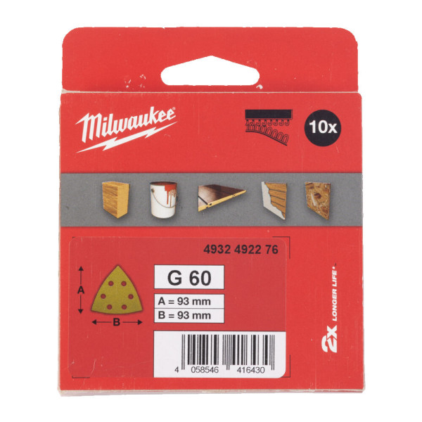 Папір шліфувальний HP MILWAUKEE, 93х93х93мм HL, зерно 60, (10шт) Папір шліфувальний HP MILWAUKEE, 93х93х93мм HL, зерно 60, (10шт)