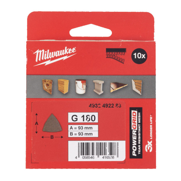 Сітка шліфувальна PG Mesh HL MILWAUKEE, 93х93х93мм, зерно 80, (10шт) Сітка шліфувальна PG Mesh HL MILWAUKEE, 93х93х93мм, зерно 80, (10шт)