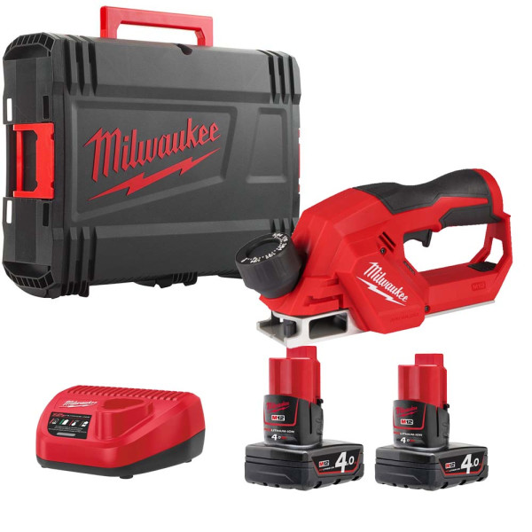 Рубанок акумуляторний безщітковий MILWAUKEE, M12 BLP-402X (зарядний пристрій С12, 2 акумулятори М12 В4 4Аг, HDкейс) Рубанок акумуляторний безщітковий MILWAUKEE, M12 BLP-402X (зарядний пристрій С12, 2 акумулятори М12 В4 4Аг, HDкейс)