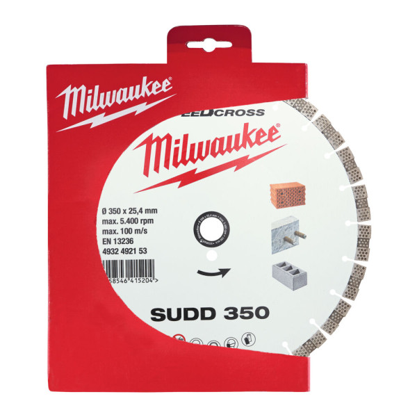 Диск алмазний Speedcross MILWAUKEE SUDD 350, діаметр 350мм (залізобетон, цегла)