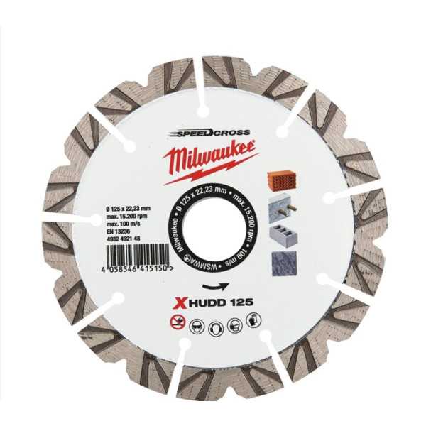 Диск алмазний Speedcross MILWAUKEE XHUDD 125, діаметр 125мм (залізобетон, граніт, цегла) Диск алмазний Speedcross MILWAUKEE XHUDD 125, діаметр 125мм (залізобетон, граніт, цегла)