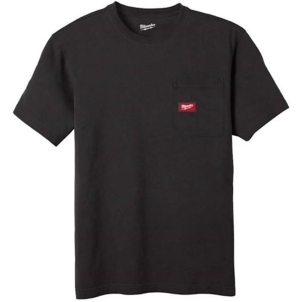 Футболка MILWAUKEE, WTSSBL-XXL з кишенею та коротким рукавом, чорна, (розмір XXL)