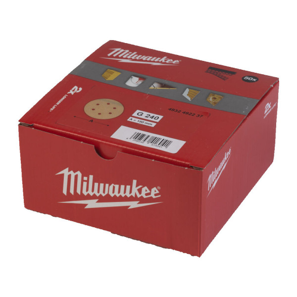 Папір шліфувальний HP MILWAUKEE діаметр 150мм/6 HL, зерно 80, (50шт) Папір шліфувальний HP MILWAUKEE діаметр 150мм/6 HL, зерно 80, (50шт)
