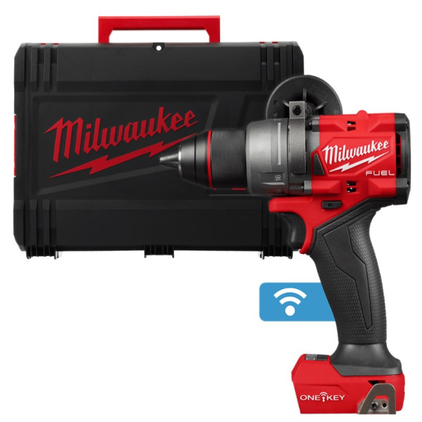 Дриль-шуруповерт акумуляторний безщітковий MILWAUKEE, M18 ONEDD3-0X, 158Нм (каркас, кліпса для ременя, бічна рукоять, HD кейс)