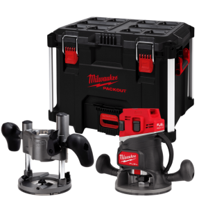 Фрезер акумулятрний кромкувальний MILWAUKEE, M18 FR12KIT-0P (цанги 8мм і 12мм, бічний упор, опорна плита, гайковий ключ, труба д