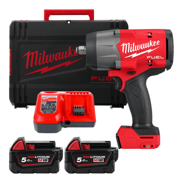 Гайковерт акумуляторний 1/2" MILWAUKEE, M18 FHIW2F12-502X, 2034Нм, (зарядний пристрій M12-18FC, 2 акумулятори М18 В5 5Аг, HDкейс