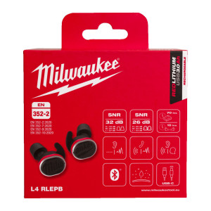 Навушники акумуляторні для роботи, з захистом слуху MILWAUKEE L4 RLEPB-301 USB Bluetooth