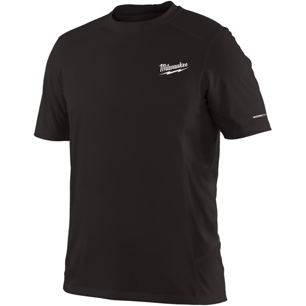 Футболка MILWAUKEE, WWSSBL-XL дихаюча з коротким рукавом, чорна (розмір XL)