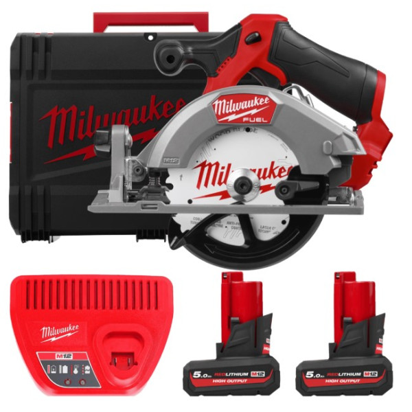 Пила дискова ручна акумуляторна безщіткова MILWAUKEE, M12 FCS442-502X, діаметр 140мм (зарядний пристрій С12 С, 2 акумулятори М12 Пила дискова ручна акумуляторна безщіткова MILWAUKEE, M12 FCS442-502X, діаметр 140мм (зарядний пристрій С12 С, 2 акумулятори М12