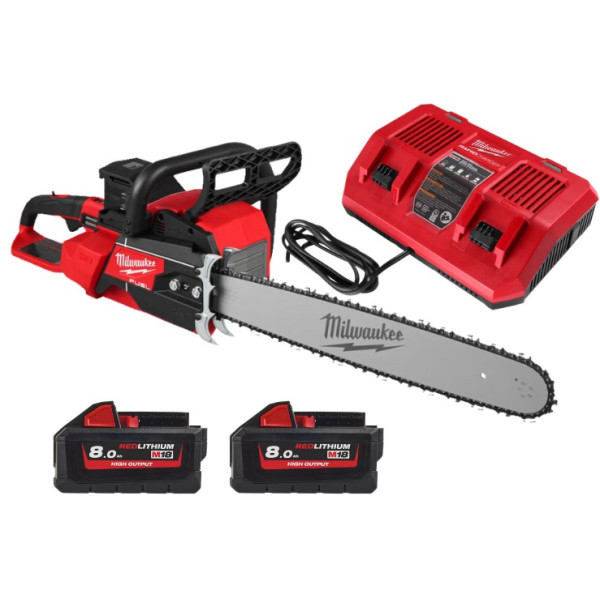 Пила ланцюгова акумуляторна безщіткова MILWAUKEE, M18 F2CHS50-802 (2х18В), шина 50см (каркас) (зарядний пристрій M12-18 FC, 2 ак Пила ланцюгова акумуляторна безщіткова MILWAUKEE, M18 F2CHS50-802 (2х18В), шина 50см (каркас) (зарядний пристрій M12-18 FC, 2 ак