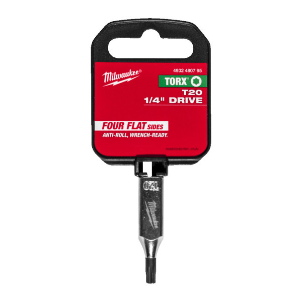 Головка торцева хромована 1/4'' MILWAUKEE з бітою Torx, T20
