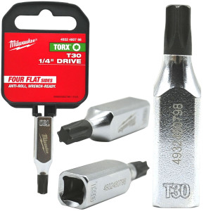 Головка торцева хромована 1/4'' MILWAUKEE з бітою ...