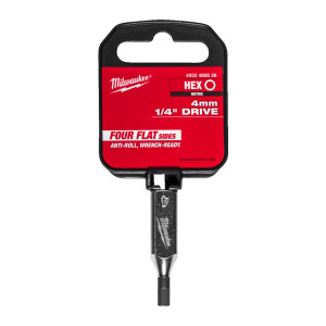 Головка торцева  хромована 1/4'' MILWAUKEE з бітою Hex, 4мм