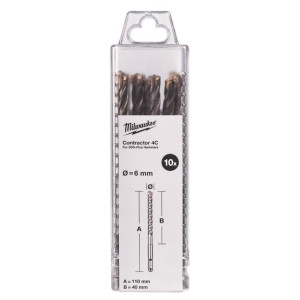 Бур SDS-PLUS 4C Contractor MILWAUKEE, діаметр 6х11...