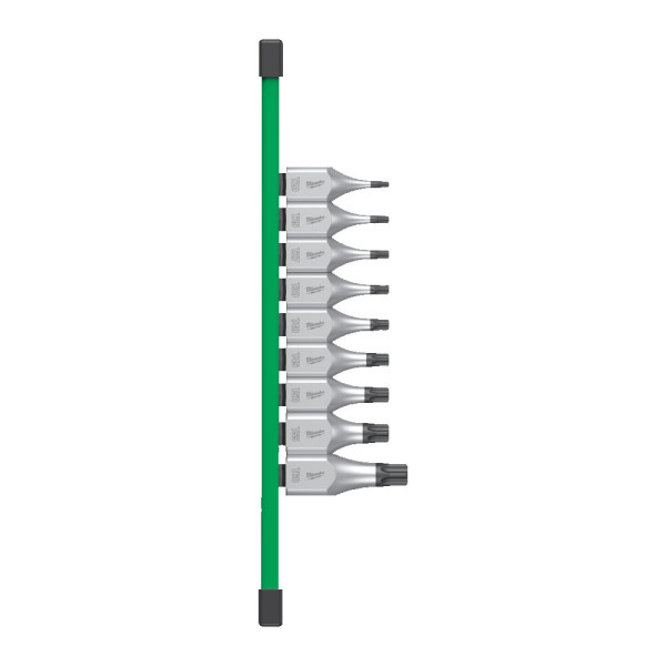 Набір головок торцевих хромованих 1/2'' MILWAUKEE з бітами TORX (Т20-Т60) на планці (9шт) Набір головок торцевих хромованих 1/2'' MILWAUKEE з бітами TORX (Т20-Т60) на планці (9шт)