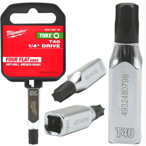 Головка торцева хромована 1/4'' MILWAUKEE з бітою ...