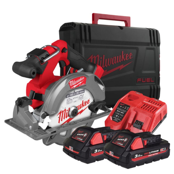 Пила дискова ручна акумуляторна MILWAUKEE, M18 FCS552-302X, діаметр 165мм (зарядний пристрій М12-18 FC, 2 акумулятори М18 НВ3 3А