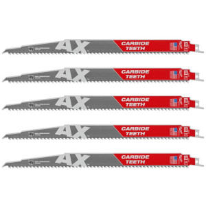 Полотно для шабельних пил AX CARBIDE MILWAUKEE, 300х5мм, (5шт), (деревина з цвяхами)