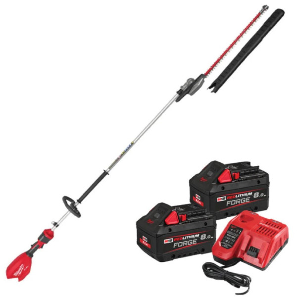 Кущоріз висотний акумуляторний безщітковий MILWAUKEE, M18 FHETE27-802, 267см, лезо 60см (зарядний пристрій M12-18 FC, 2 акумулят Кущоріз висотний акумуляторний безщітковий MILWAUKEE, M18 FHETE27-802, 267см, лезо 60см (зарядний пристрій M12-18 FC, 2 акумулят