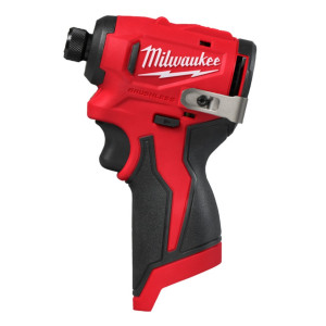 Шуруповерт ударний акумуляторний безщітковий 1/4'' HEX MILWAUKEE, M12 BLIDRC-0, 124Нм (каркас, кліпса для ременя, картонне пакув