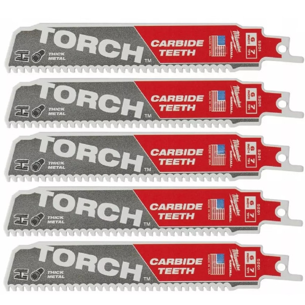Полотно для шабельних пил TORCH CARBIDE MILWAUKEE, 150х3,1мм, (5шт), (метал) Полотно для шабельних пил TORCH CARBIDE MILWAUKEE, 150х3,1мм, (5шт), (метал)