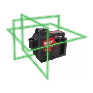Нівелір 3D лазерний акумуляторний MILWAUKEE, M12 A3PLO-401C (360 градусів, зелений промінь)  (зарядний пристрій С12 С, 1 акумуля